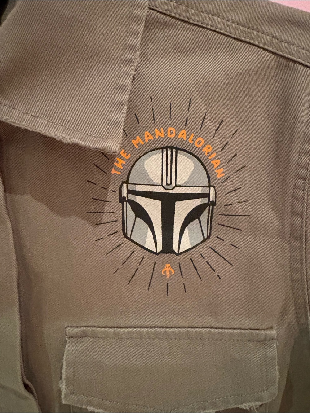 Mandalorian & Grogu Khaki Patch Utility Star Wars Jacket by Her Universe 🩶✨💚 - Picture 3 of 6